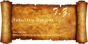 Tekulics Zerind névjegykártya